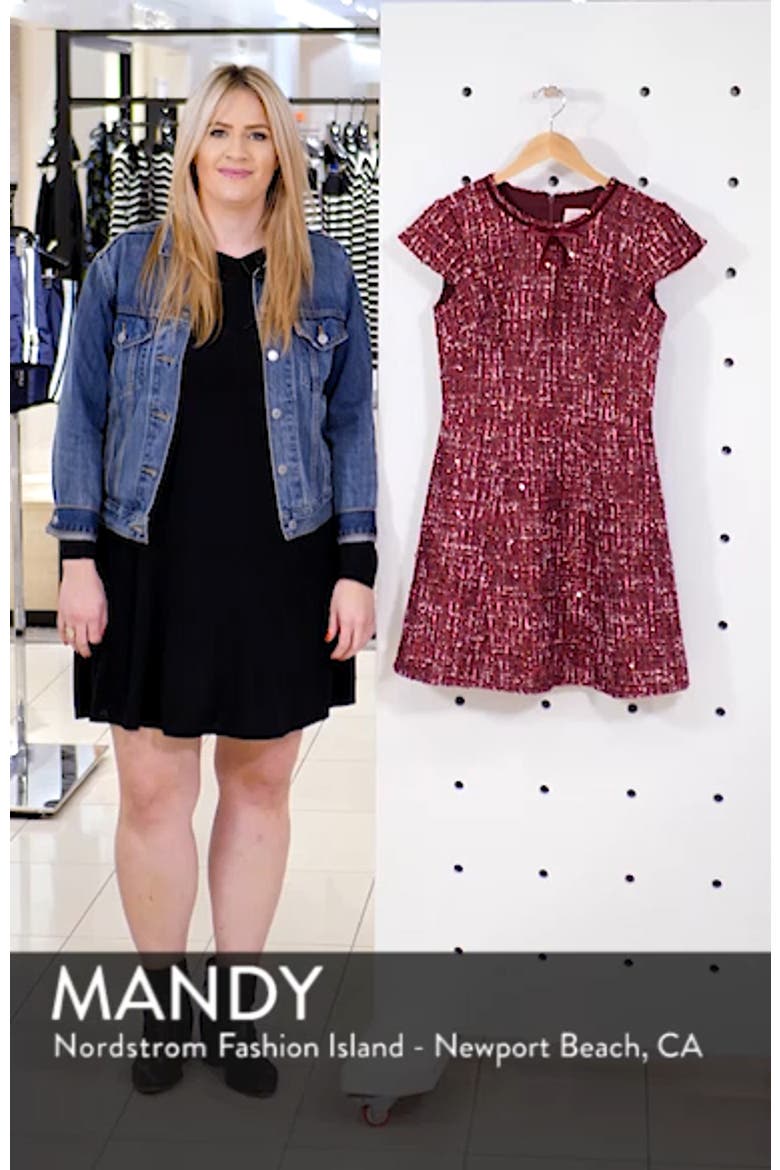 Nell Bouclé Dreams Tweed Fit & Flare Dress video
