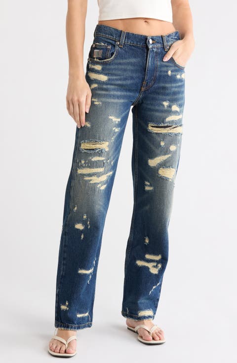 Rip & Repair Straight Leg Jeans