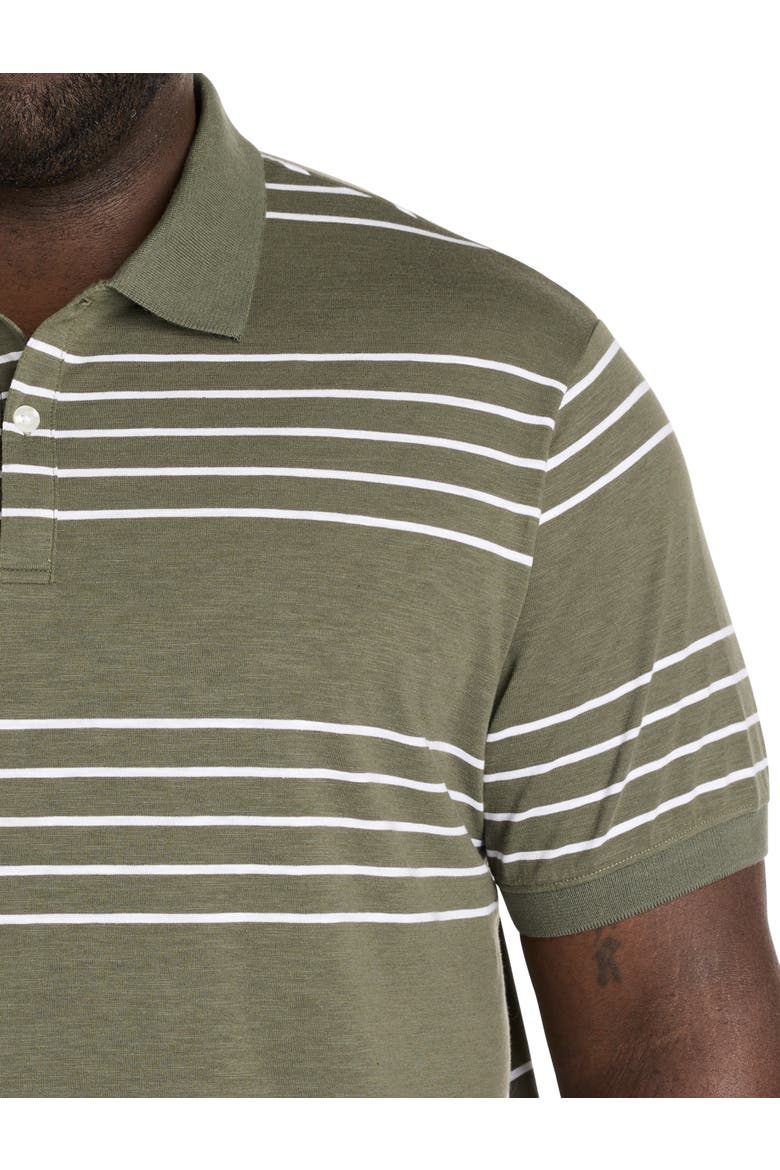 Big & Tall Striped Polo Shirt, Alternate, color, BEETLE