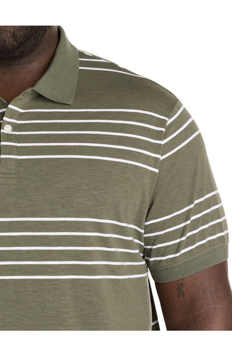 Harbor Bay by DXL Big & Tall Striped Polo Shirt, Alternate, color, Beetle
