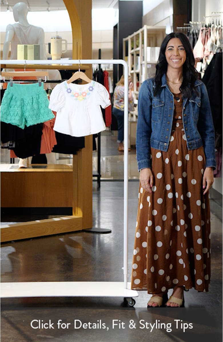 Kids' Floral Embroidered Top & Crochet Stitch Shorts Set, sales video thumbnail