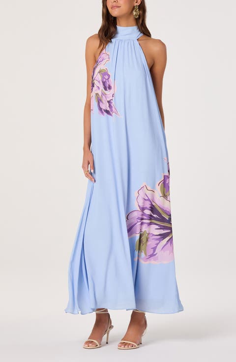 Nesta Floral Print Halter Dress