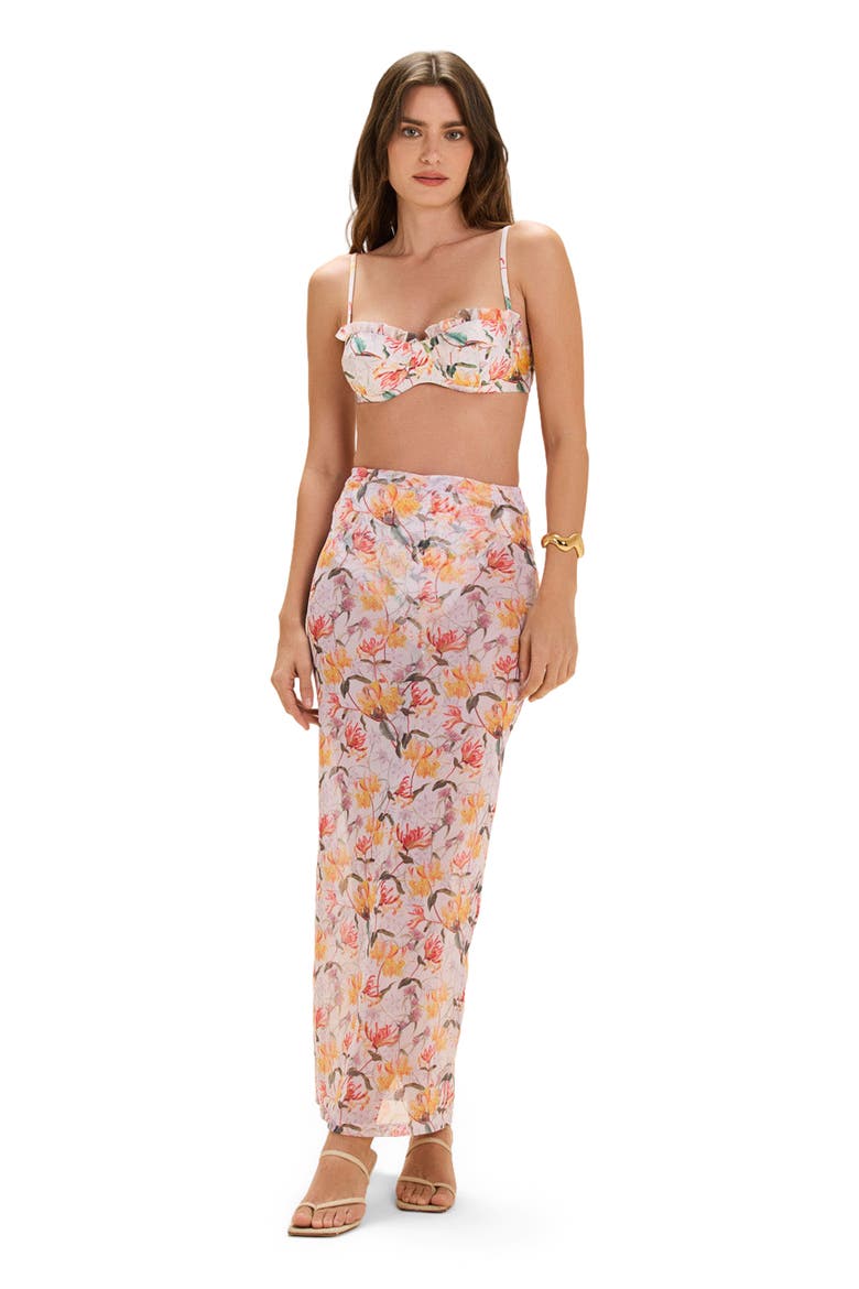 Honey Flower Beach Skirt, Main, color, OFF WHITE