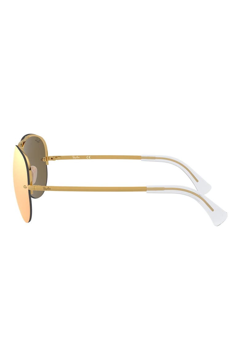 59mm Semi Rimless Aviator Sunglasses, Alternate, color, BROWN PINK