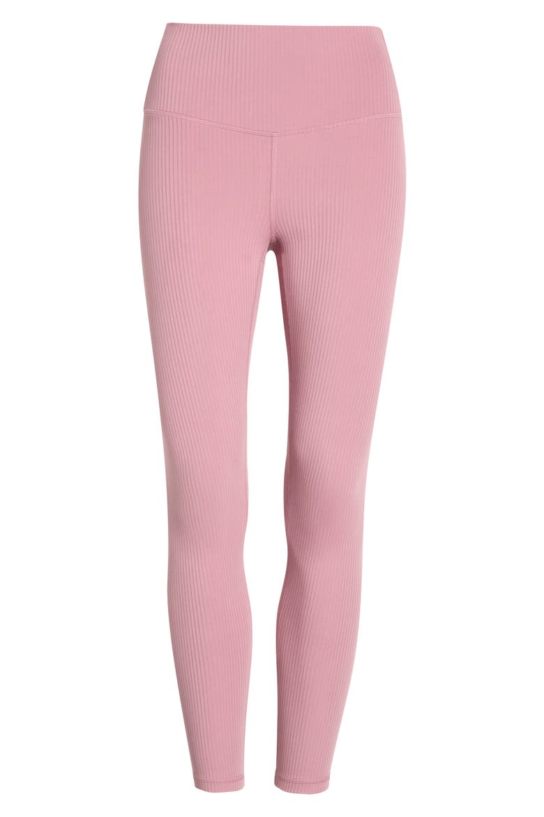 Thrive Rib High Waist 7/8 Leggings, Alternate, color, PURPLE WISTFUL