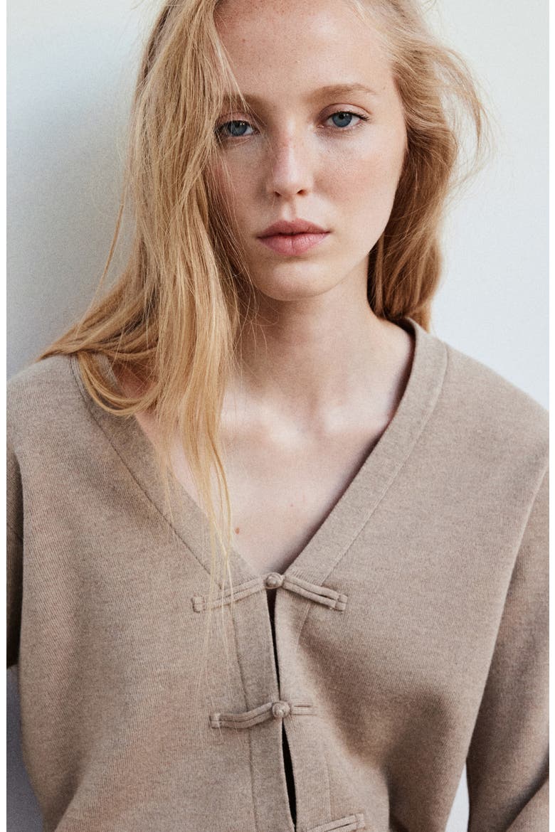 Toggle Front Knit Cardigan, Alternate, color, MEDIUM BROWN