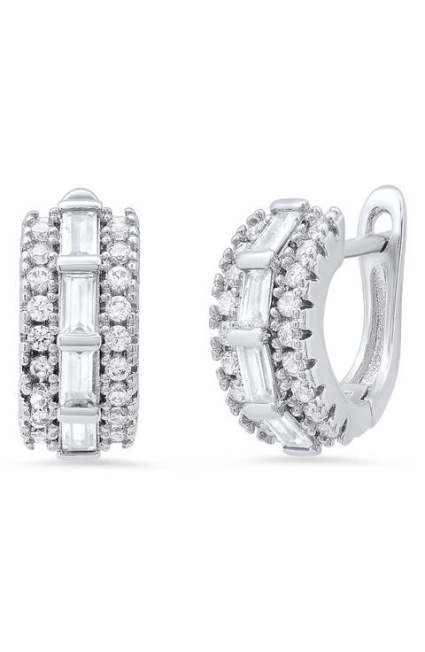 Simulated Diamond Hoop Earrings