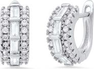 STEELTIME Simulated Diamond Hoop Earrings
