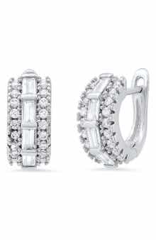 Simulated Diamond Hoop Earrings