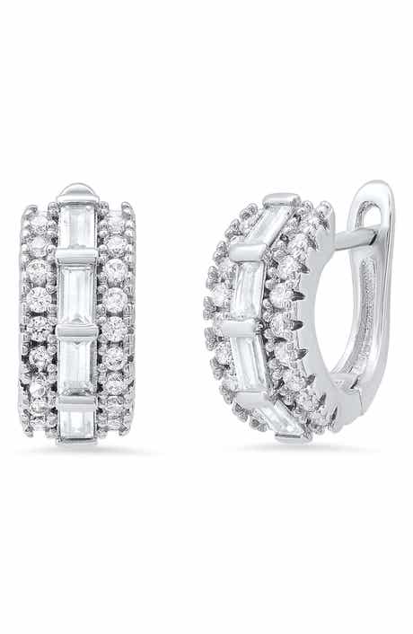 Simulated Diamond Hoop Earrings
