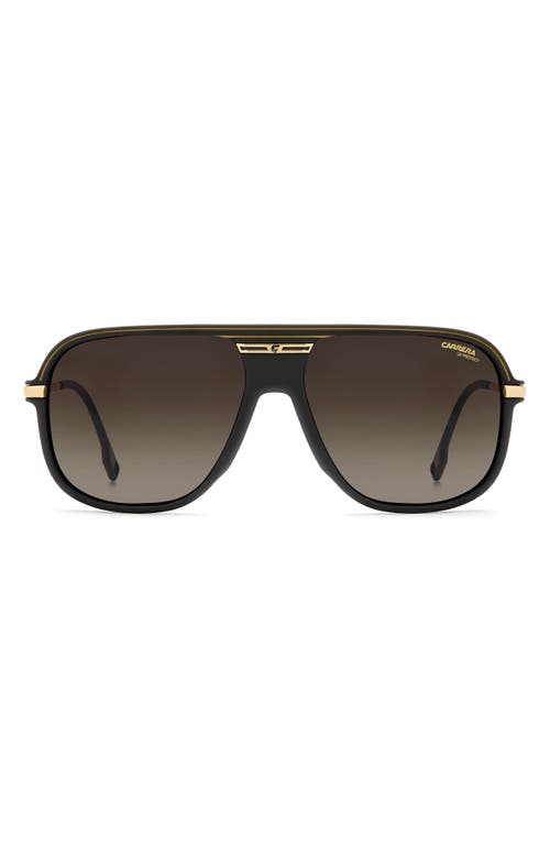 Carrera Eyewear C Sport 17/s 60mm Rectangular Aviator Sunglasses In Brown