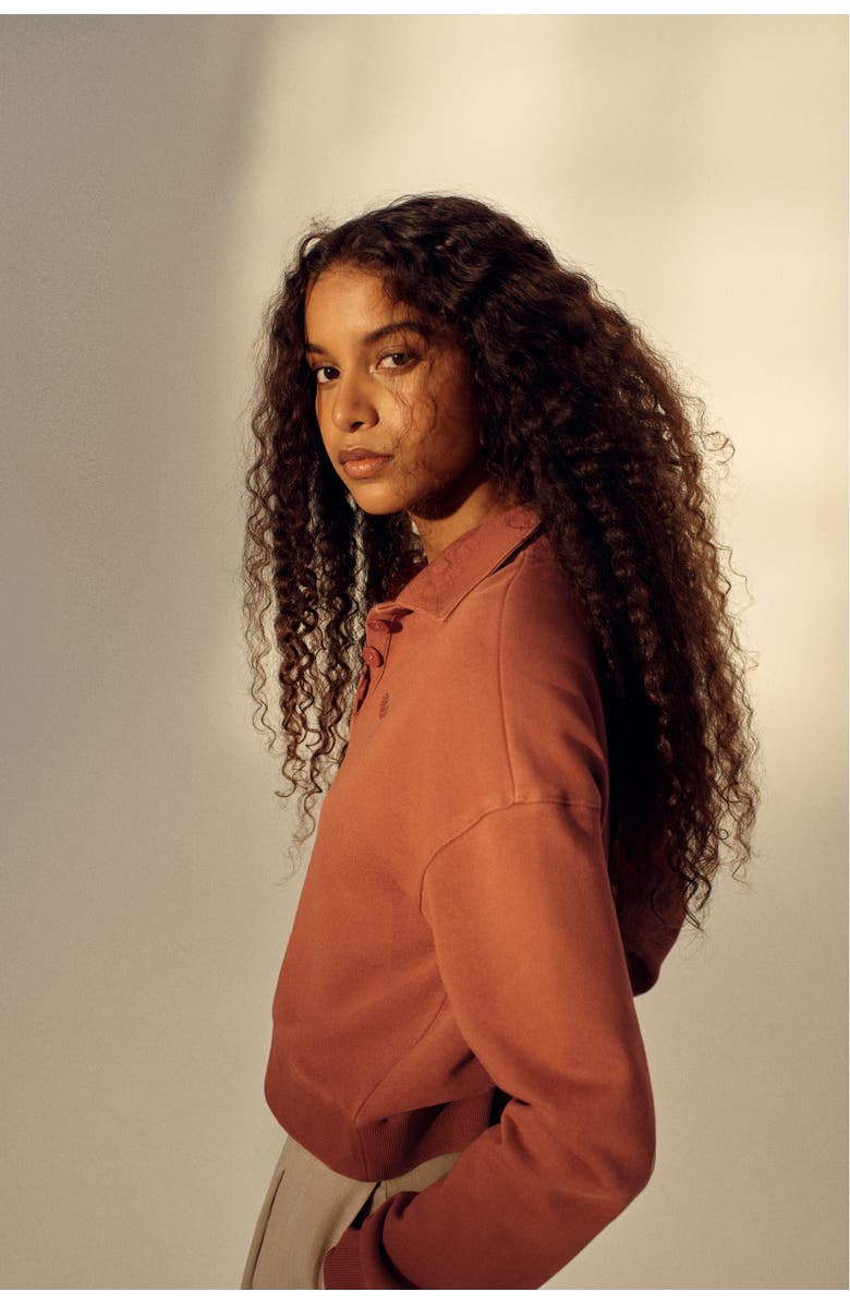 H&M Loose-fit Polo Shirt, Alternate, color, Rust Red