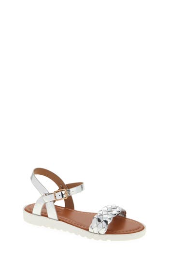 Extreme By Eddie Marc Kids' Braided Strap Sandal In Silver