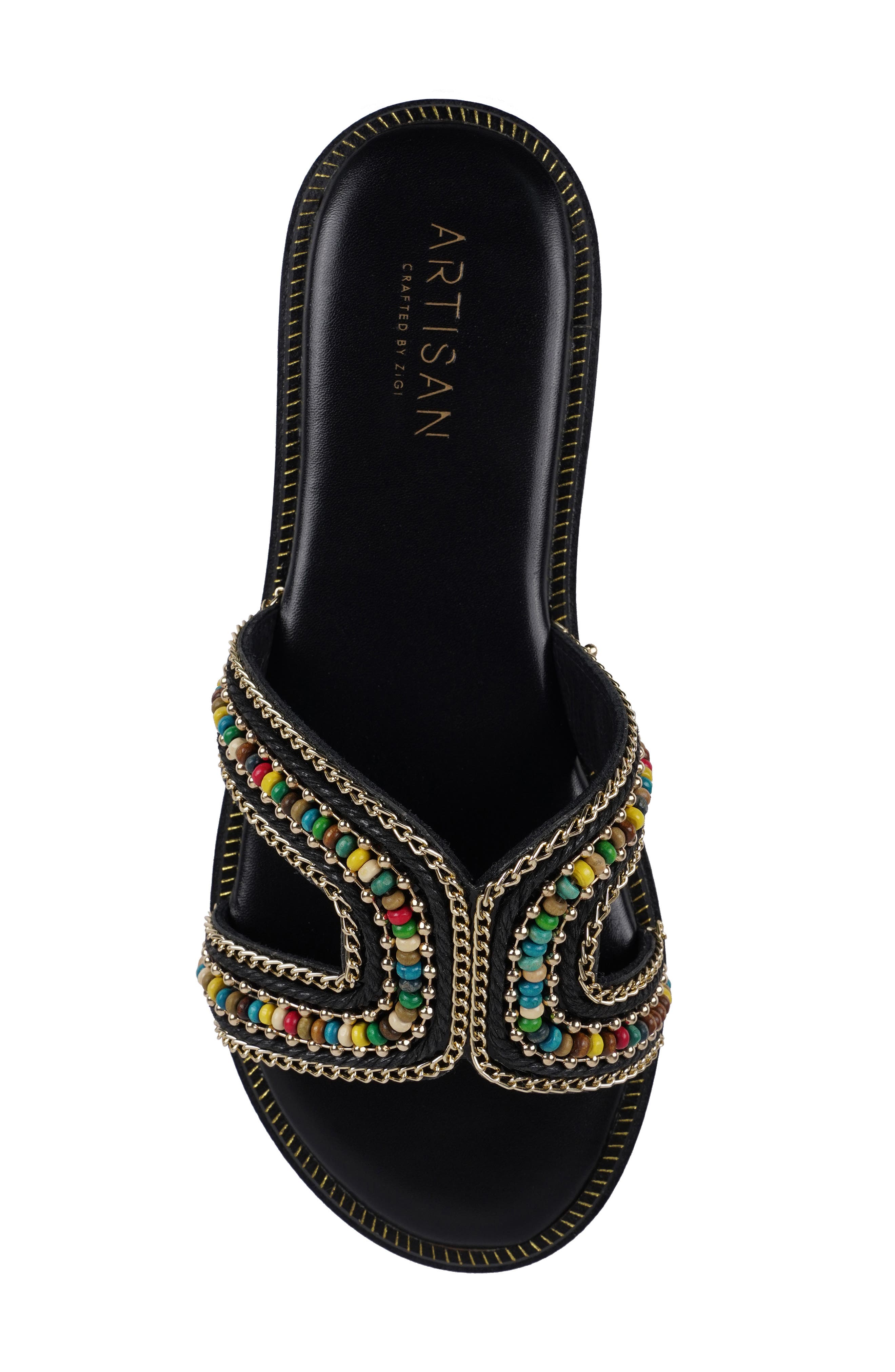 Artisan Crafted By Zigi Badalona Beaded Slide Sandal, Alternate, color, Black