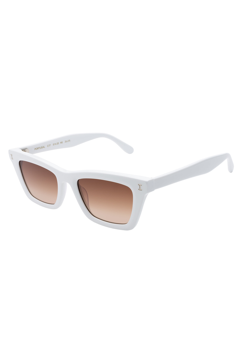 Portugal Sunglasses, Alternate, color, White / Brown