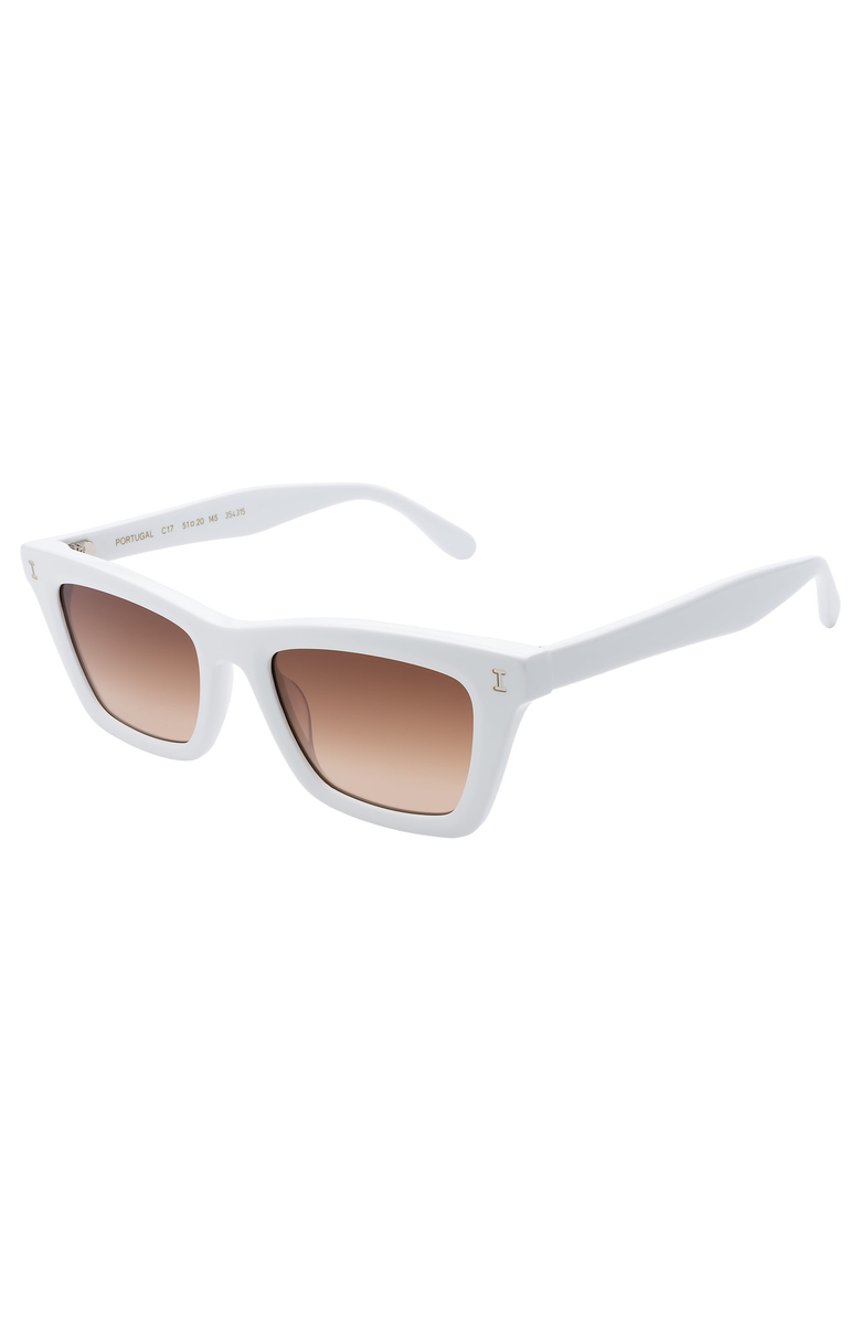 Illesteva Portugal Sunglasses, Alternate, color, White / Brown