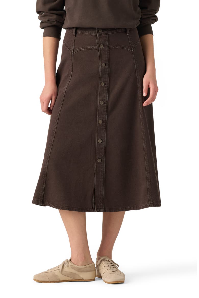 Western Yoke Skirt, Main, color, WASHED JAVA GD