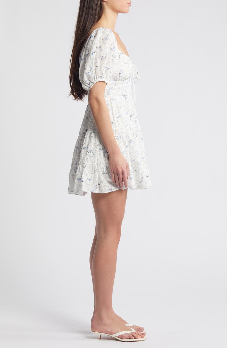 All in Favor Floral Cotton Minidress, Alternate, color, 