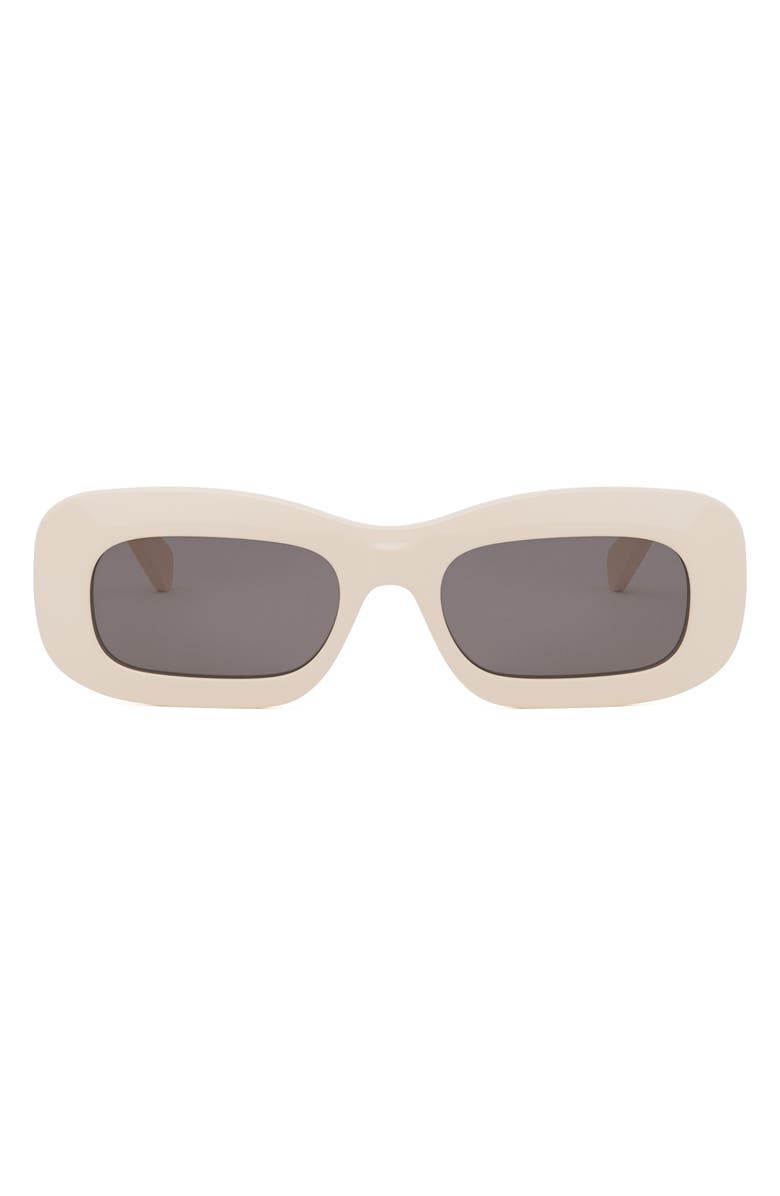 CELINE Bold 3 Dots 51mm Rectangular Sunglasses, Main, color, Ivory / Smoke