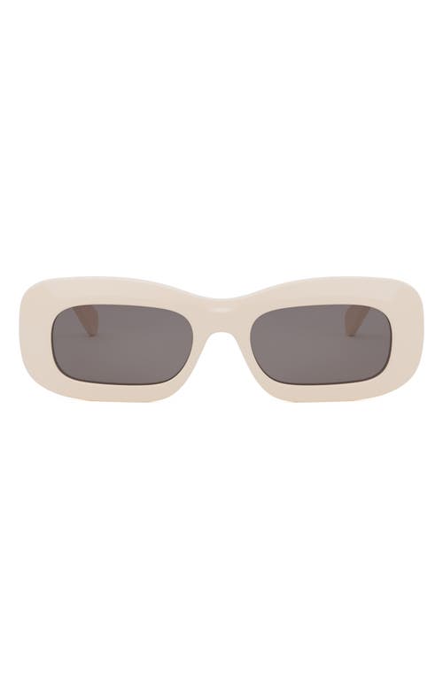 CELINE Bold 3 Dots 51mm Rectangular Sunglasses in Ivory /Smoke 