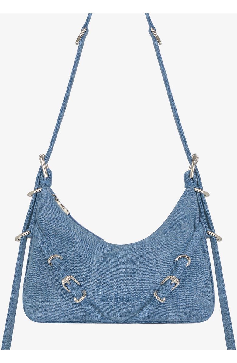 Givenchy Mini Voyou Denim Hobo, Alternate, color,
