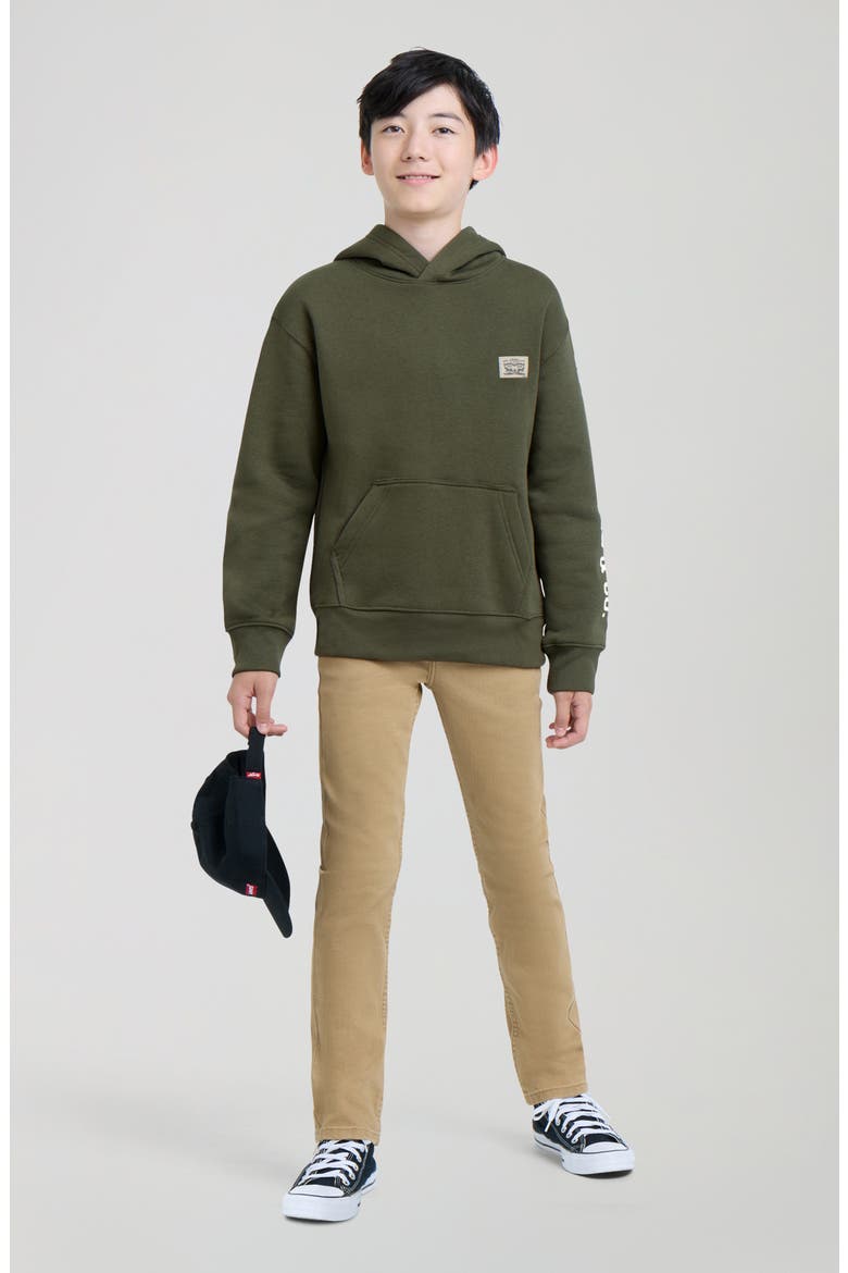 Kids' Graphic Hoodie, Alternate, color, OLIVE NIGHT