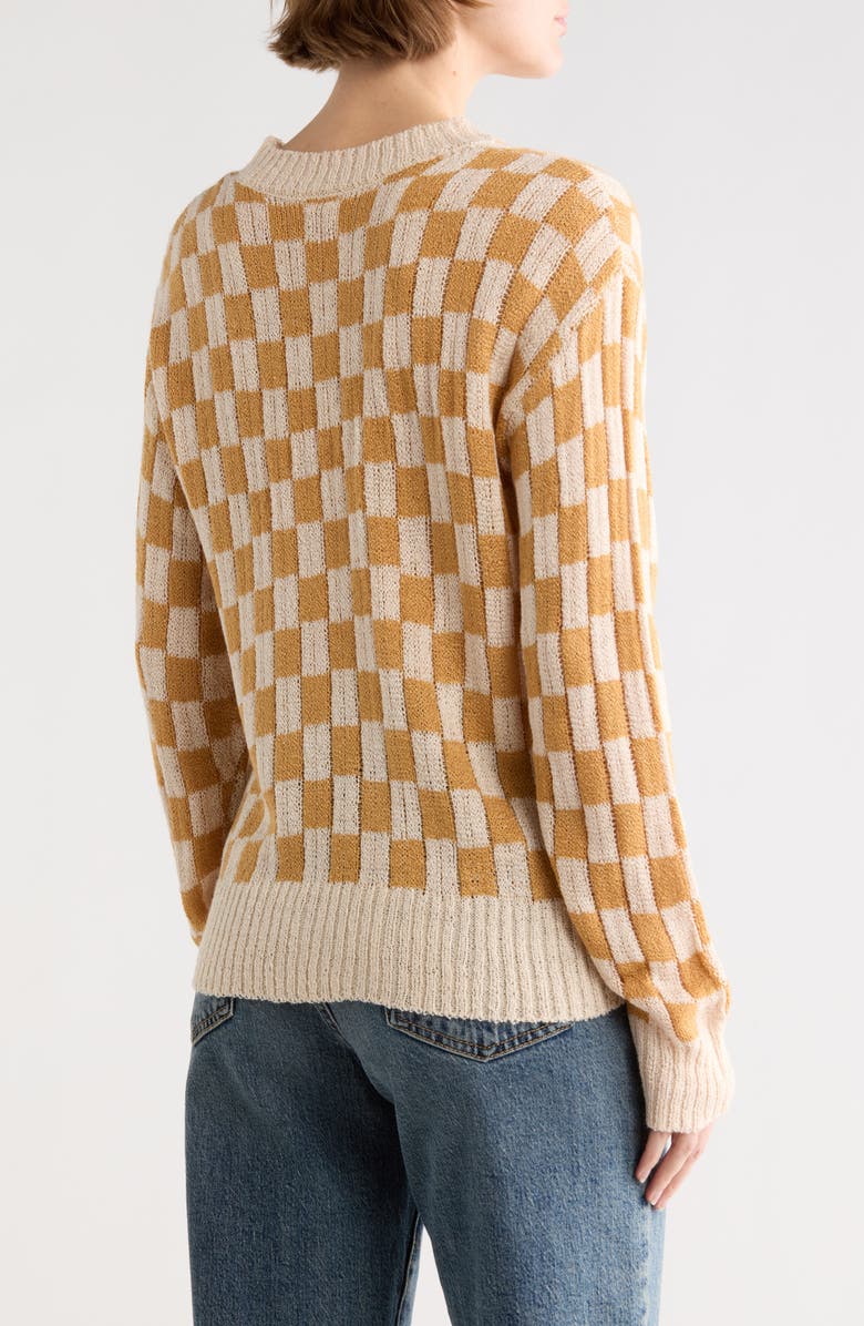 WISHLIST Check Sweater, Alternate, color, Cream/ Camel