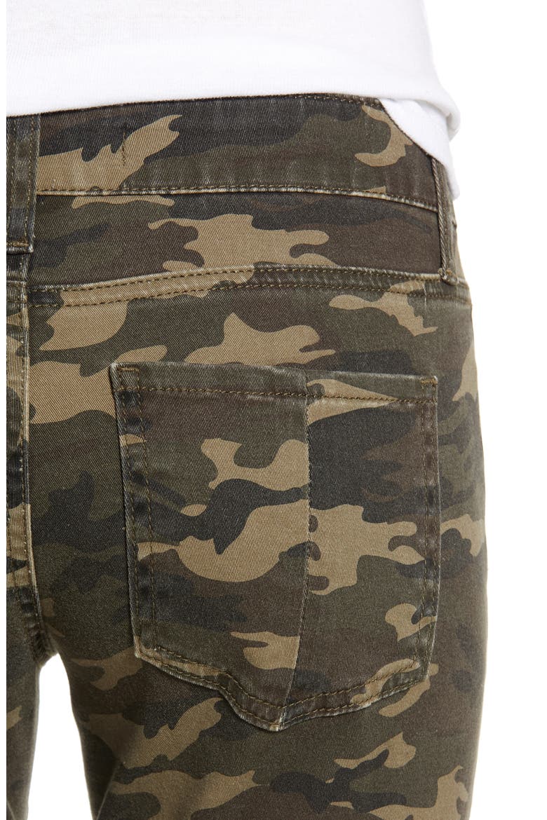 Camo Print Crop Flare Jeans, Alternate, color, OLIVE CAMO