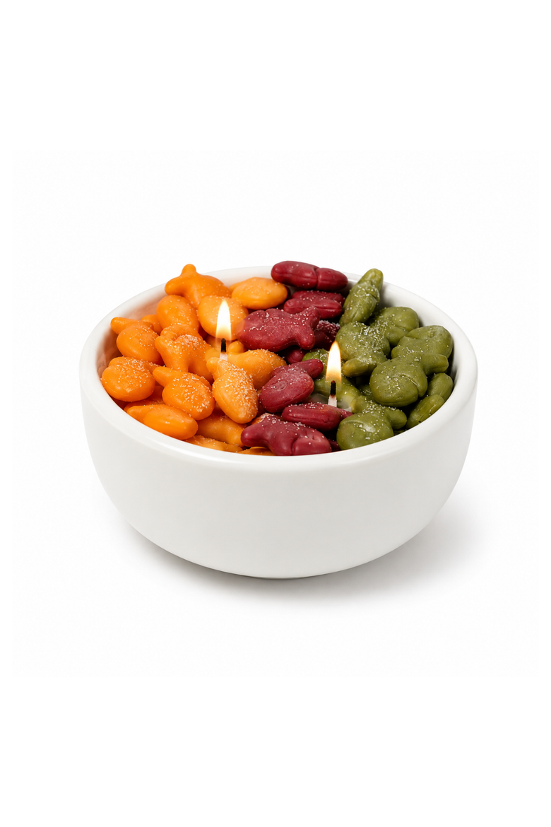 Fish & Crackers Candle Bowl, Main, color, Multi-color