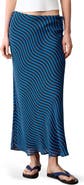 MANGO TEEN Wave Print Midi Skirt