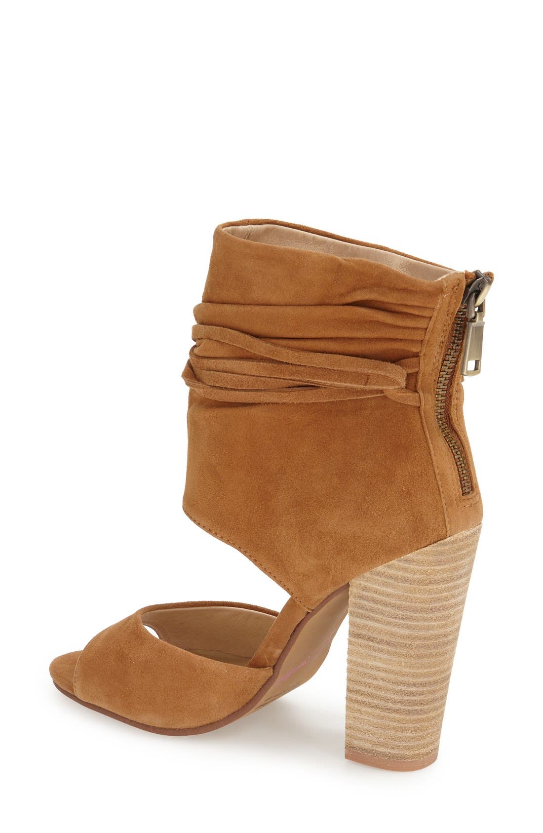 'Leigh 2' Ankle Cuff Sandal, Alternate, color, DARK CAMEL