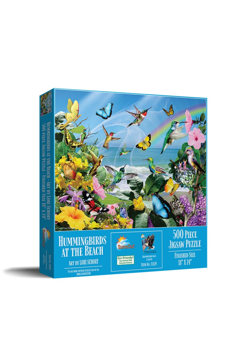 Sunsout Hummingbirds at the Beach 500 piece Jigsaw Puzzle for Adults, Main, color, Multicolor