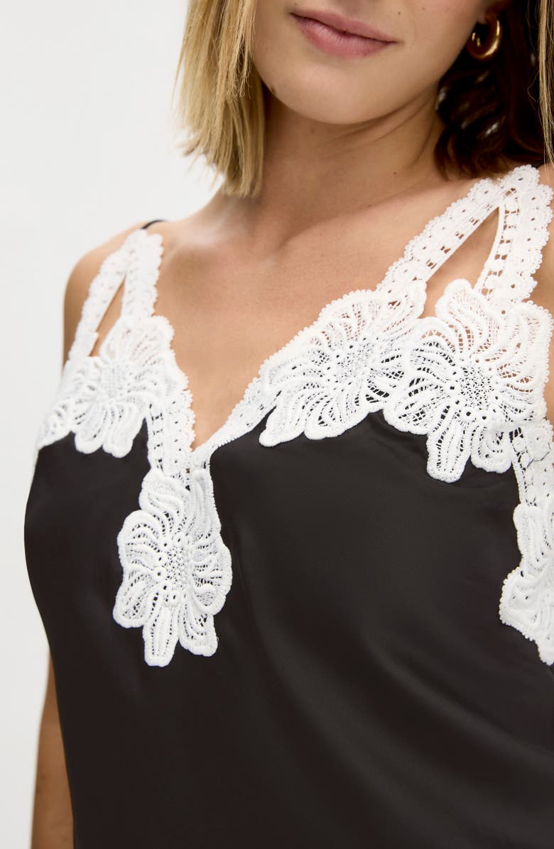 Sam Edelman Lace Trim Top, Alternate, color, True Black