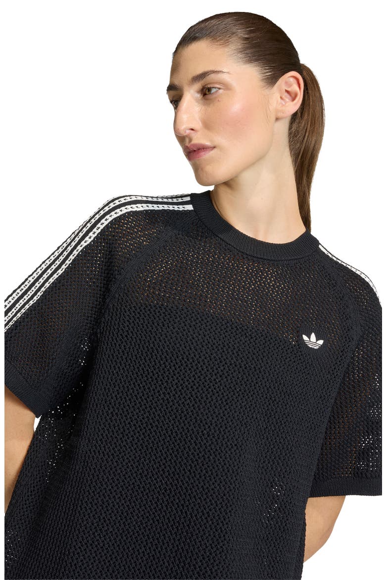 Open Knit Minidress, Alternate, color, BLACK