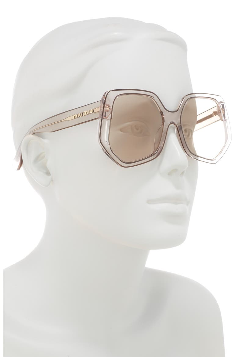 55mm Irregular Special Project Sunglasses, Alternate, color, TRANSPARENT BEIGE