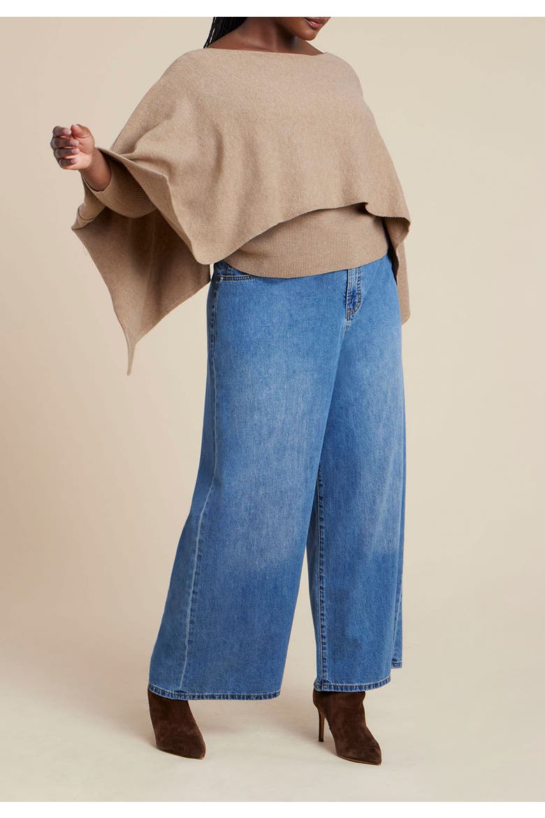 Layered Cape Sweater, Alternate, color, WARM CREAM