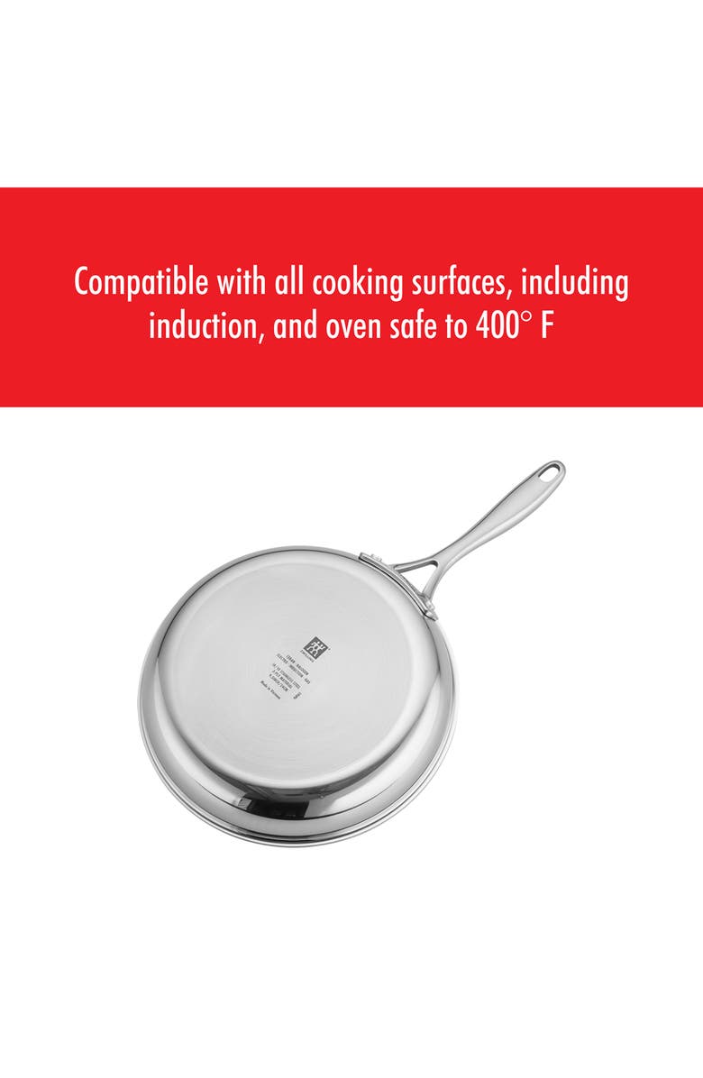 ZWILLING Clad CFX 8-inch Stainless Steel Ceramic Nonstick Fry Pan, Alternate, color, Silver