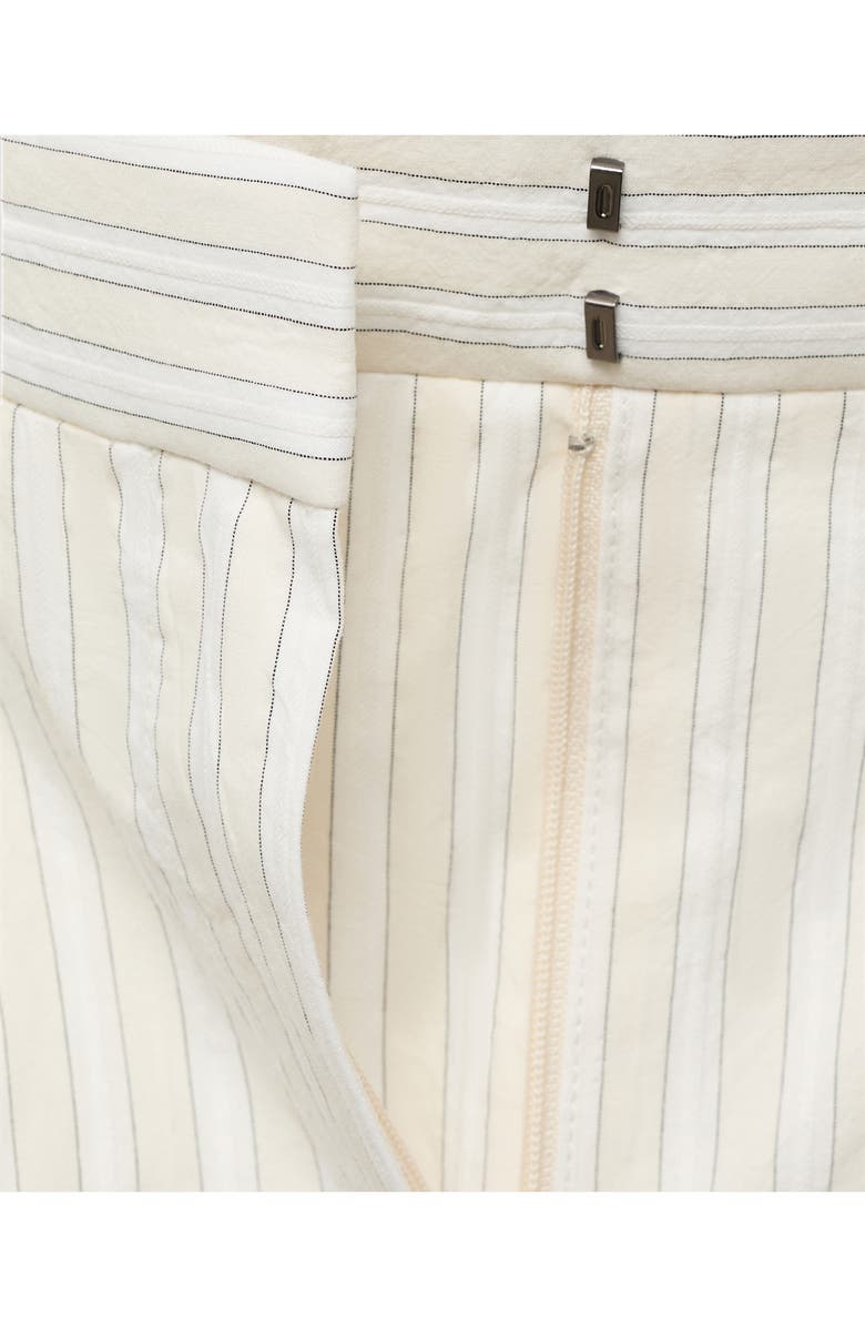 MANGO Stripe Cotton Wide Leg Pants, Alternate, color, Light/ Pastel Grey