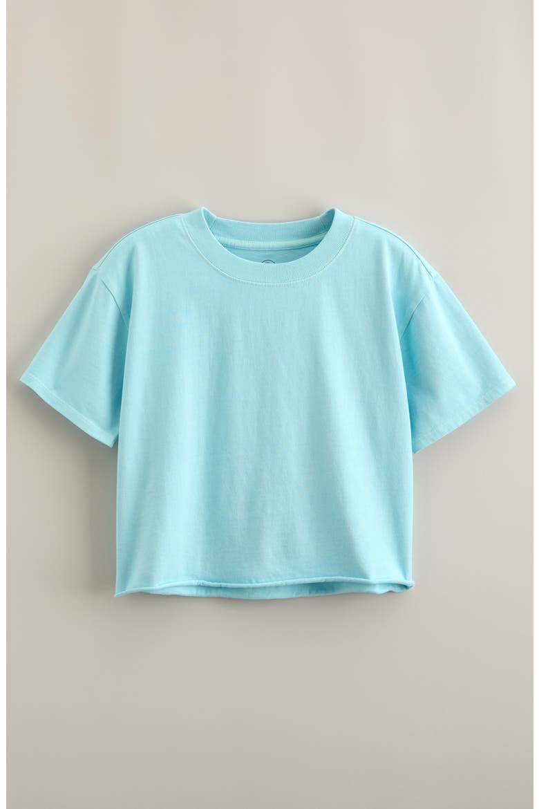 Kids' Crop Cotton T-Shirt, Main, color, BLUE CLEARWATER