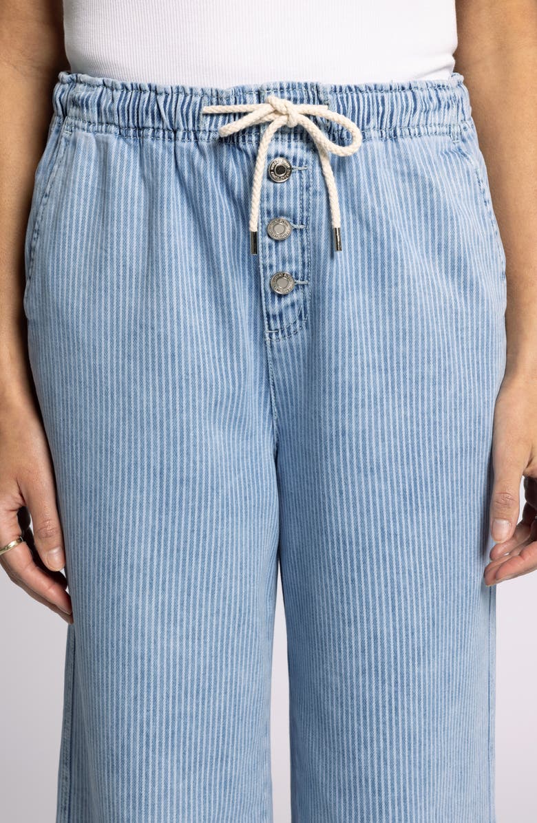 Thread & Supply Norman Denim Drawstring Pants, Alternate, color, Washed Indigo Stripe