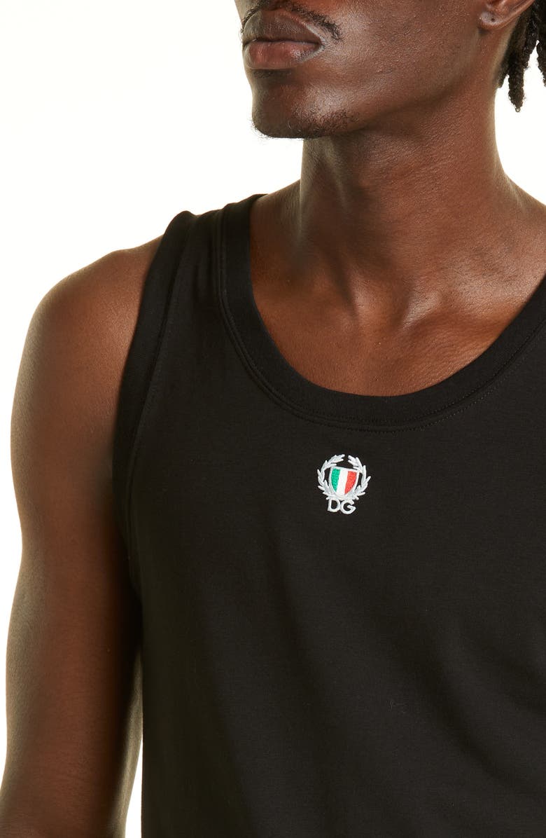 Dolce&Gabbana Men's Embroidered DG Patch Tank, Alternate, color,