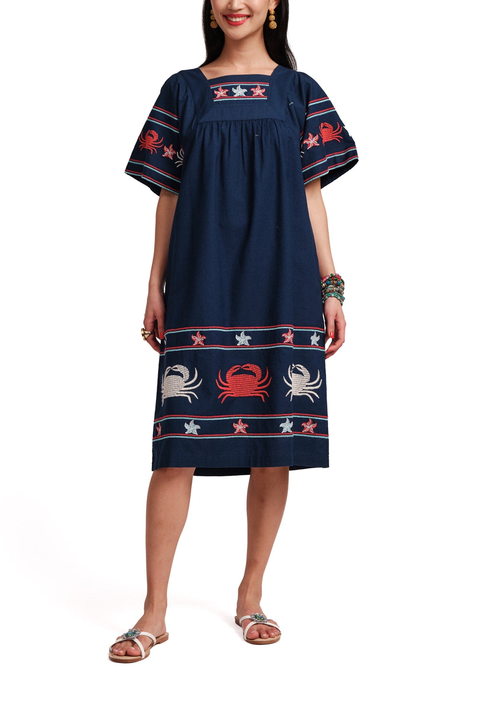 Picnic Dress Crab Embroidery