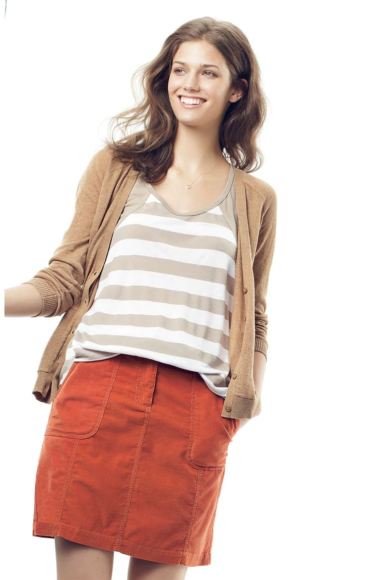 Corduroy Skirt, Alternate, color, WASHED GREY EBONY