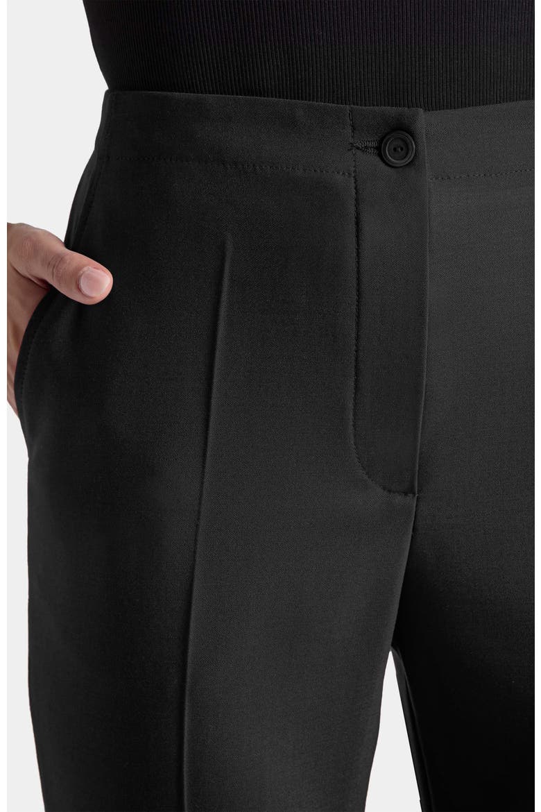 Beth Flared Pant in Virgin Wool Stretch, Alternate, color, BLACK