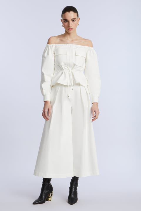 Pleated Front Crop Pant