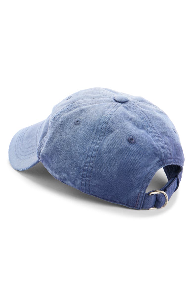 Acne Studios Cuddy Logo Stamp Sunkissed Cotton Twill Baseball Cap, Alternate, color, Navy