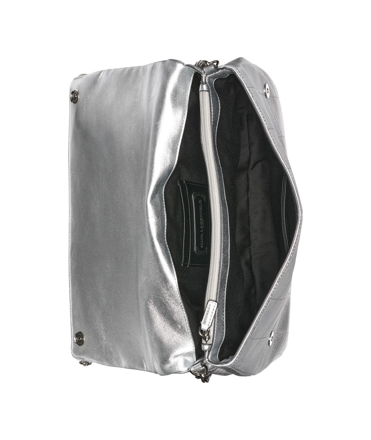 KARL LAGERFELD PARIS Lavande Large Crossbody, Alternate, color, Metallic Silver