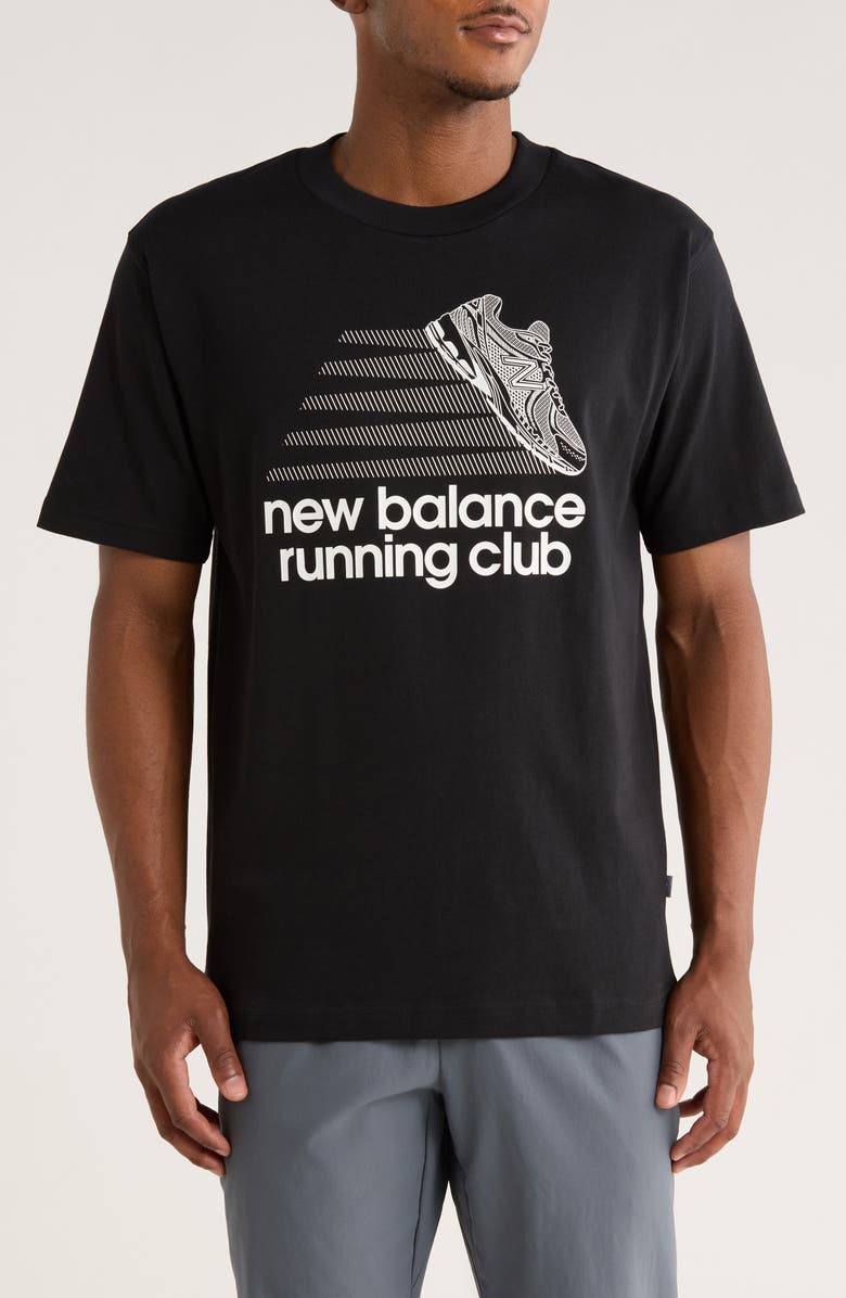 New Balance Athletics Running Club Graphic T-Shirt, Main, color, Black