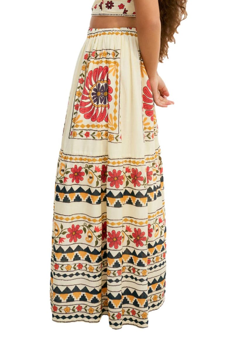Floral Cotton Maxi Skirt, Alternate, color, NEUTRAL MULTI