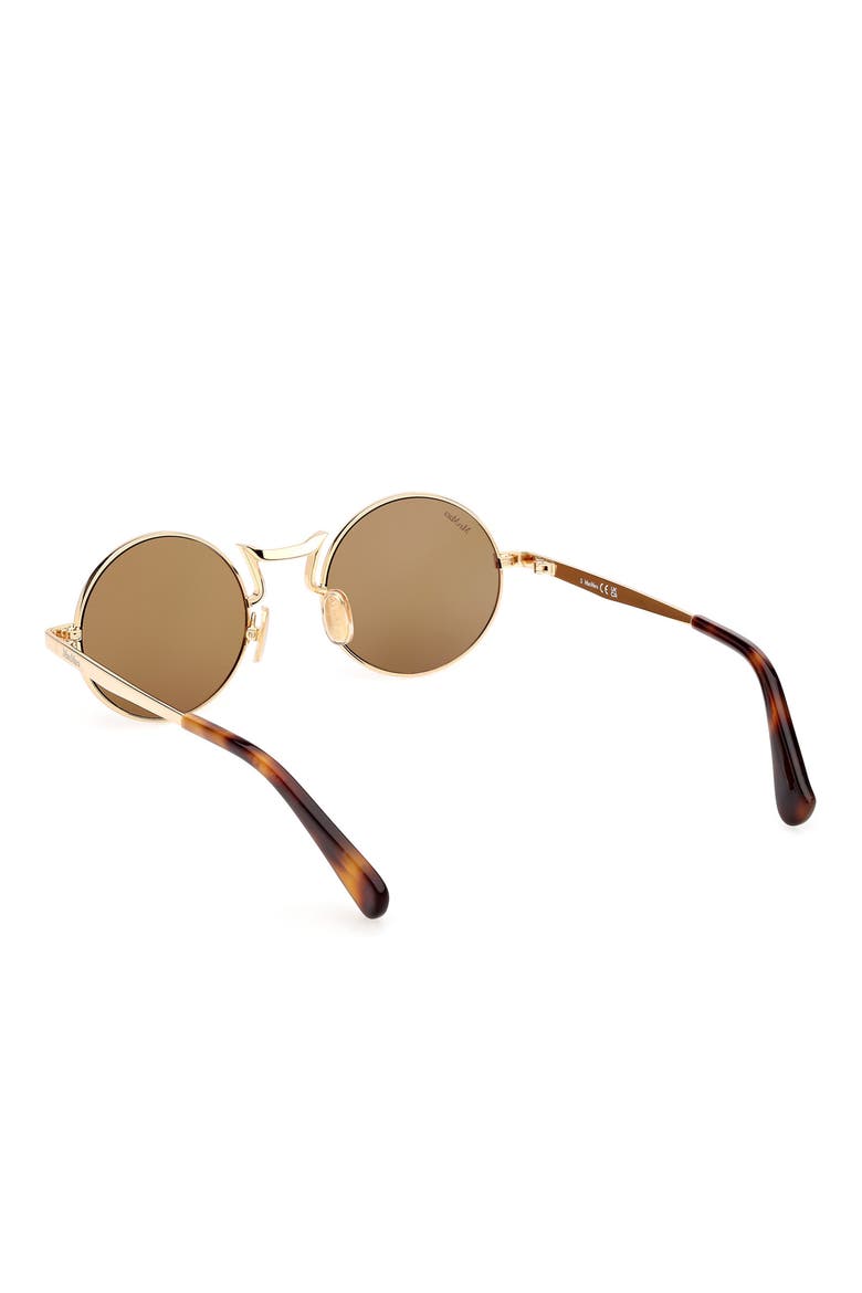 48mm Small Round Sunglasses, Alternate, color, DEEP GOLD / ROVIEX MIRROR